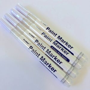Flymax Water based Paint Marker, 0.7mm fine point, White Color- 4 pens